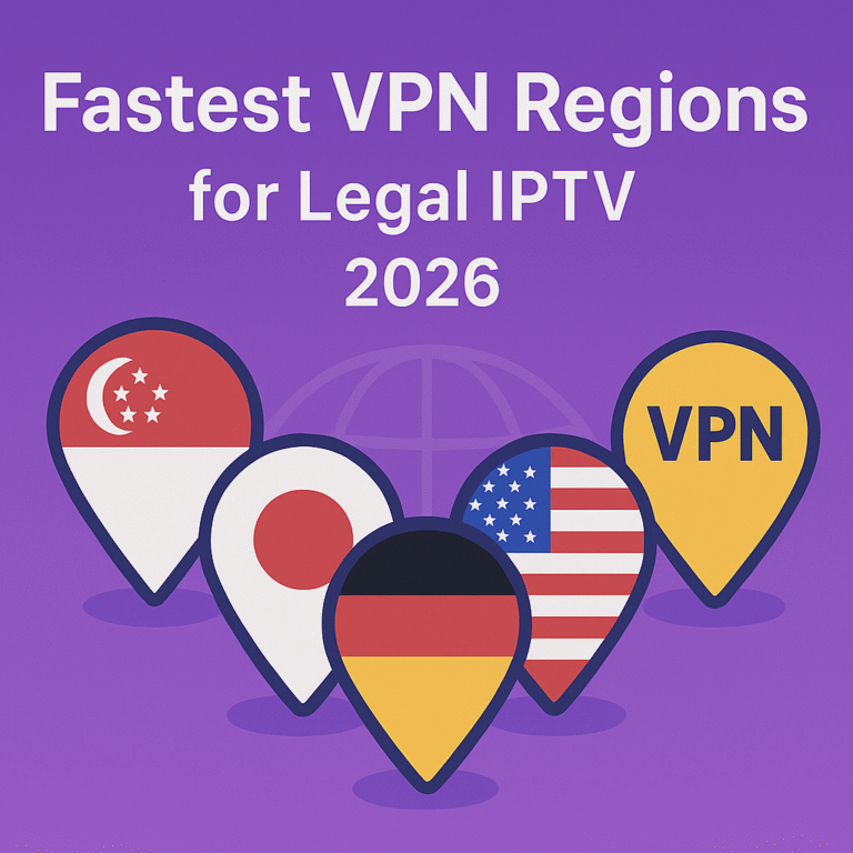Fastest VPN Regions for Legal IPTV 2026