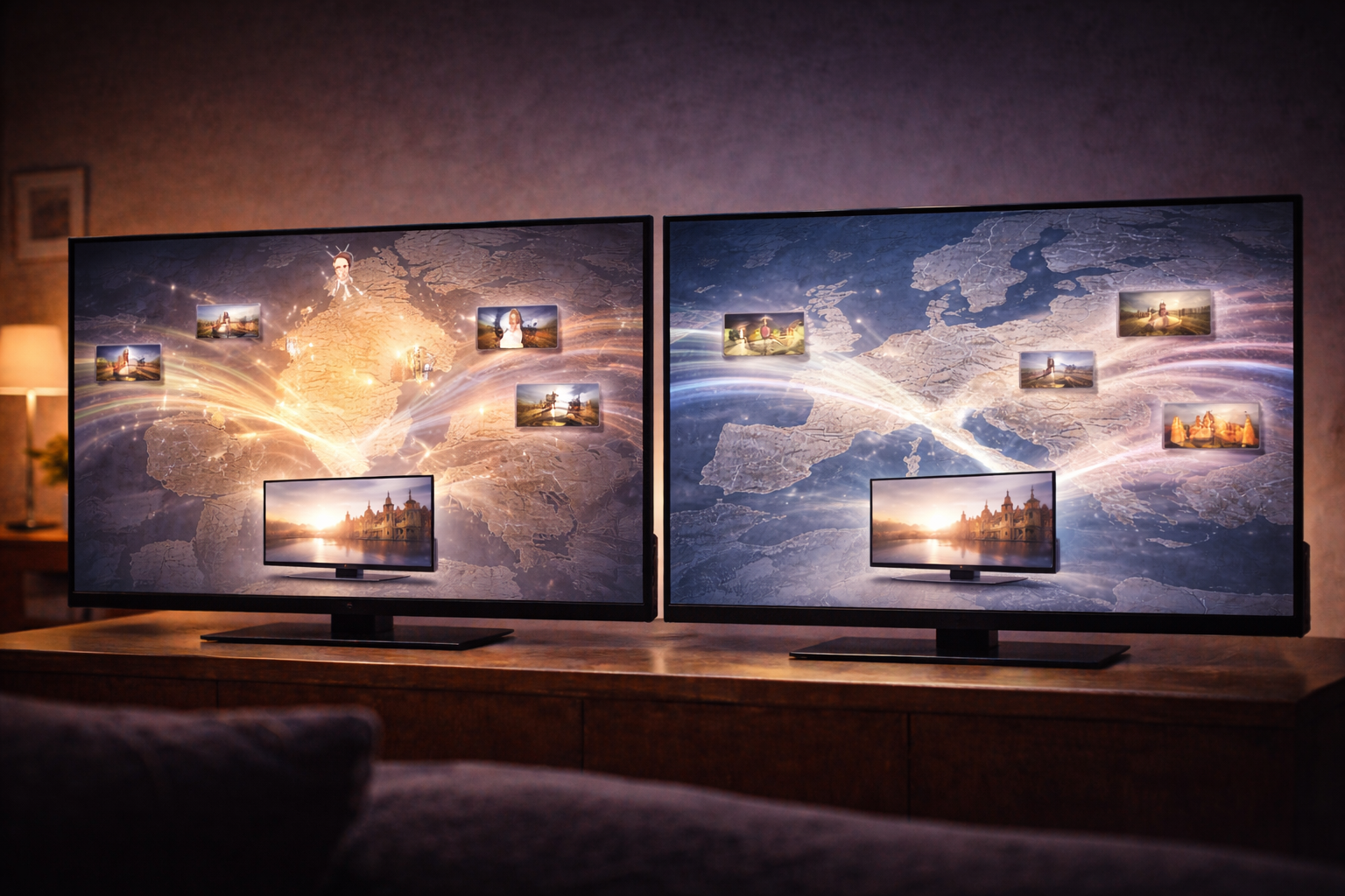 Comparison between national and cross-border television channels in Europe