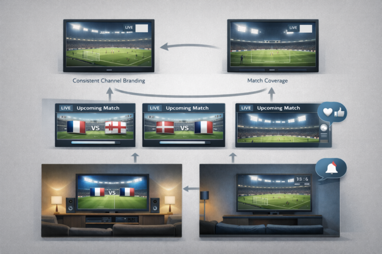 Professional illustration representing viewer loyalty to sports channels