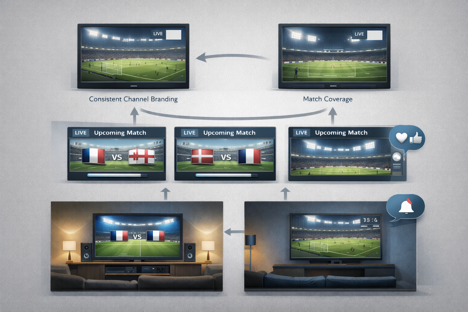 Professional illustration representing viewer loyalty to sports channels