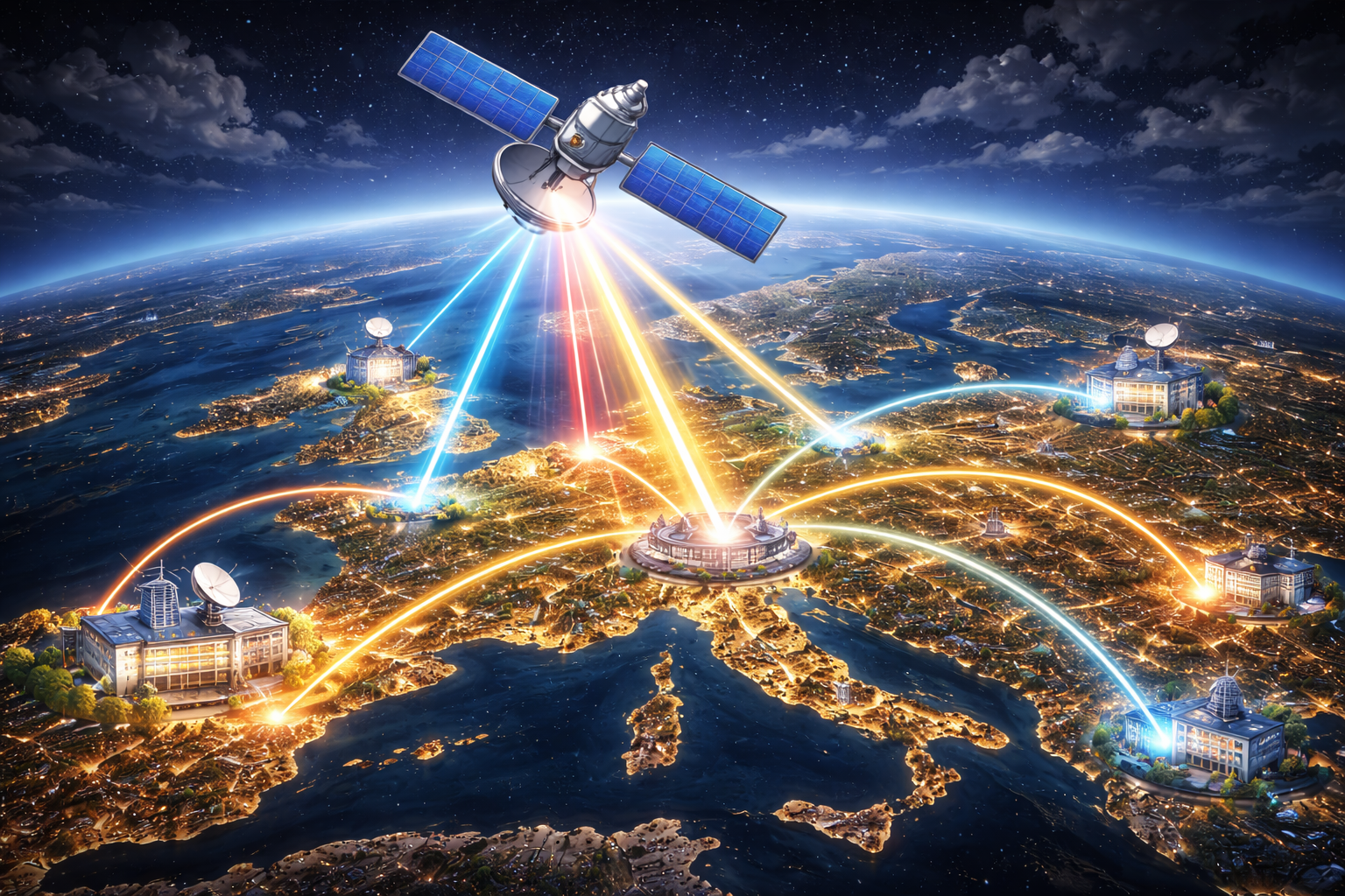 Strategic media distribution centered on Astra 19.2°E over Europe.