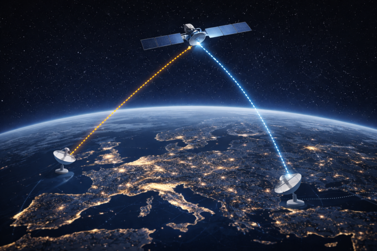 Technical structure of Astra 19.2°E satellite TV distribution over Europe.