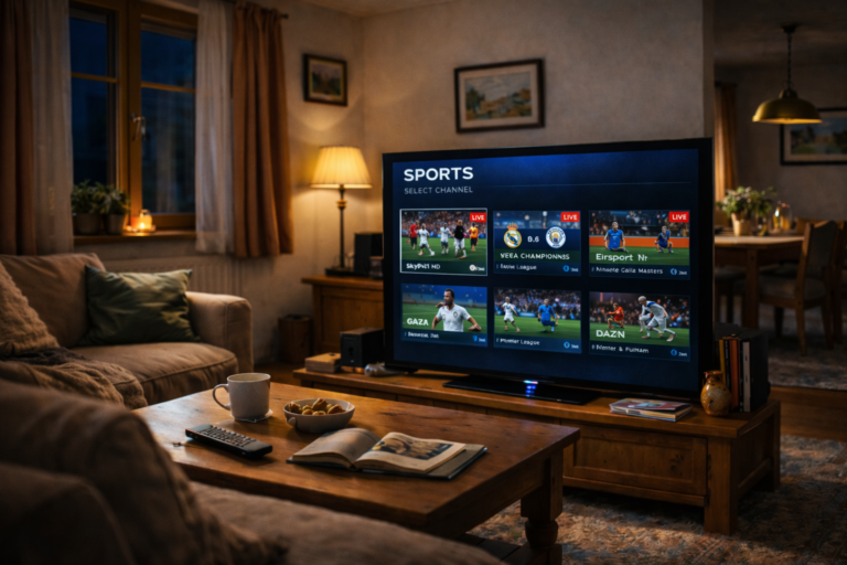 Choosing between sports channels in Austrian home 2026