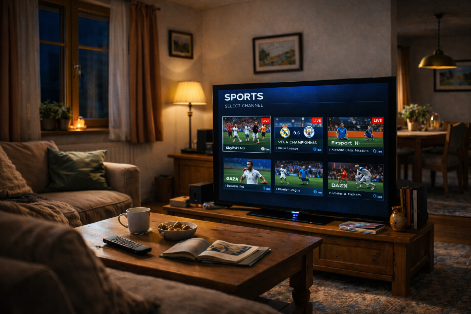 Choosing between sports channels in Austrian home 2026