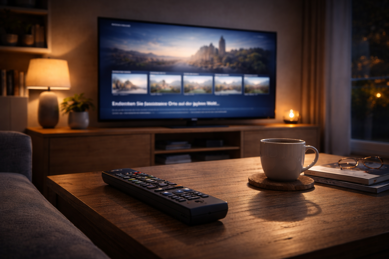 Television setup showing American interest in German TV channels.