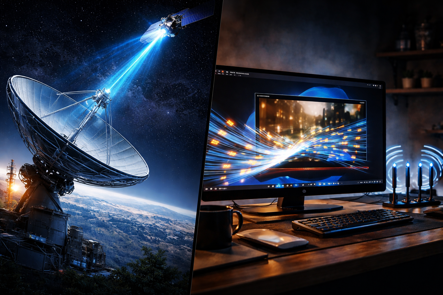 Comparison between satellite signal reception and Sky Go streaming on Windows 11