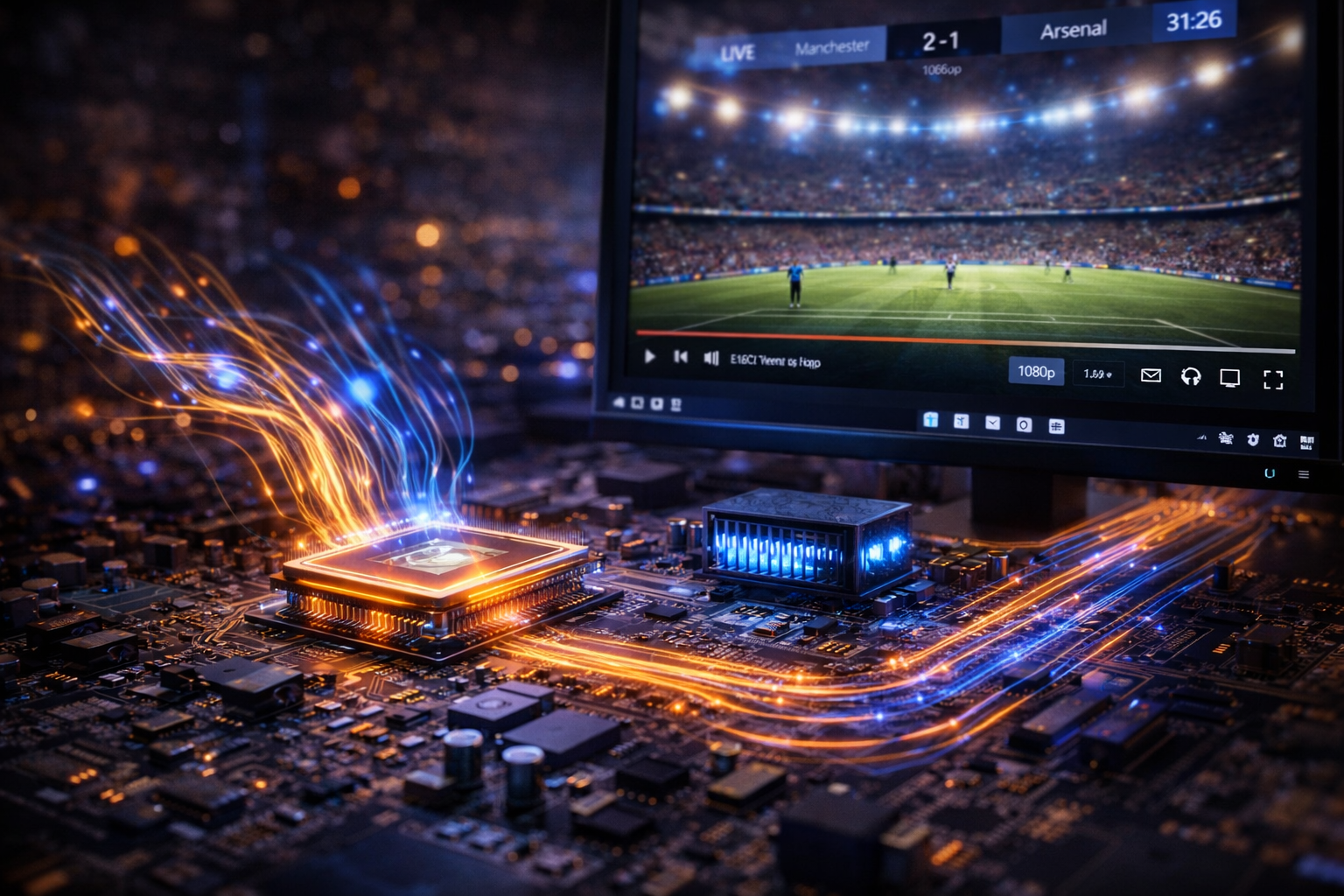 GPU and CPU processing video playback for Sky Go on Windows 11