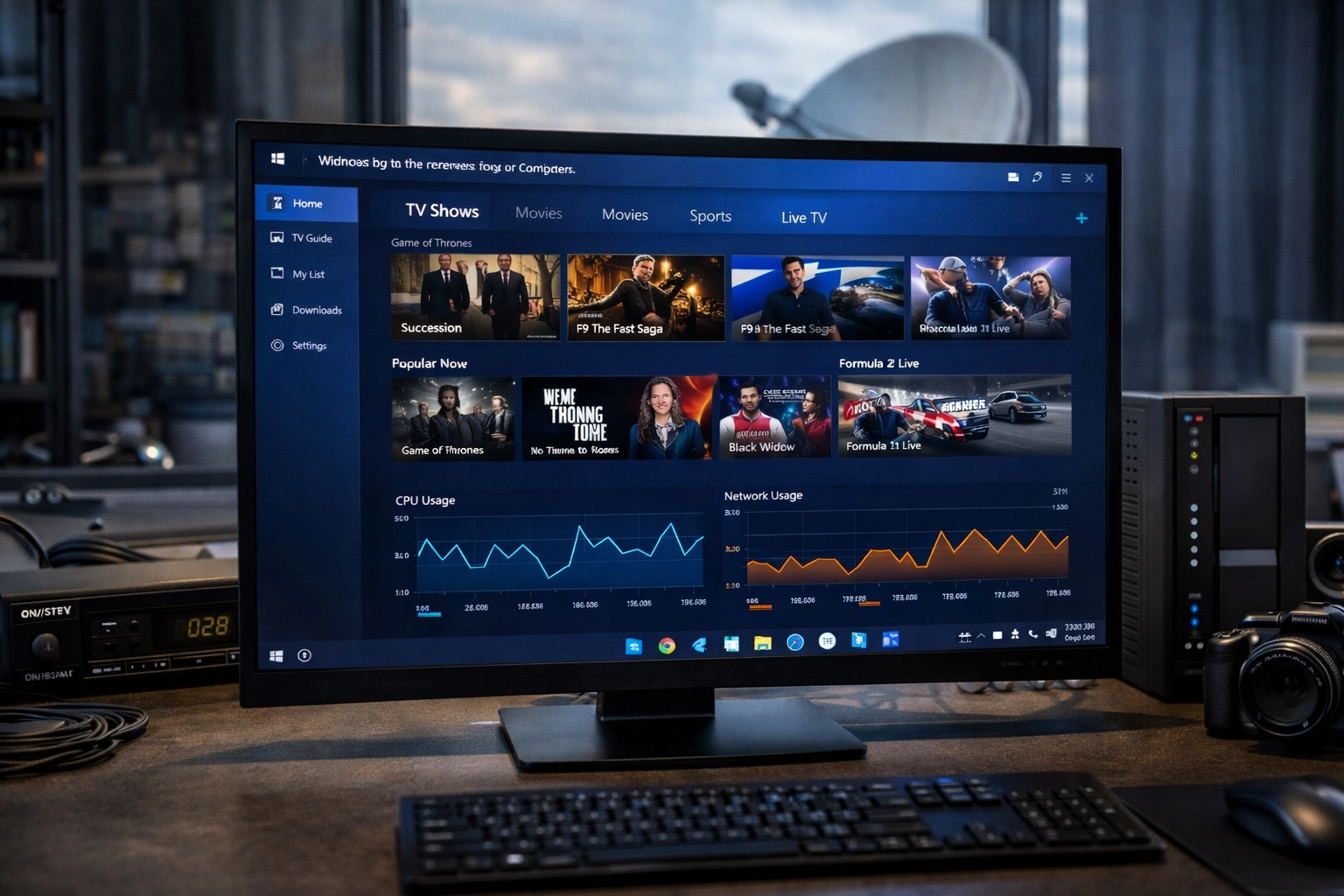 Sky Go streaming performance monitoring on Windows 11 computer