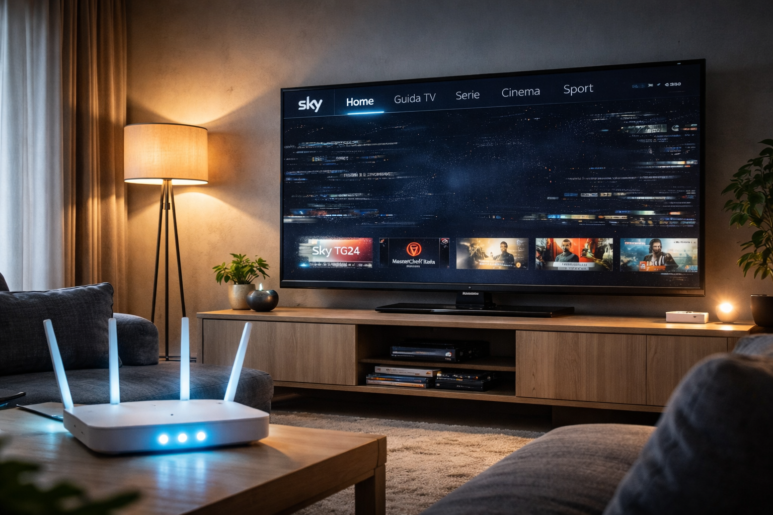 Sky Italia streaming on smart TV without satellite dish setup