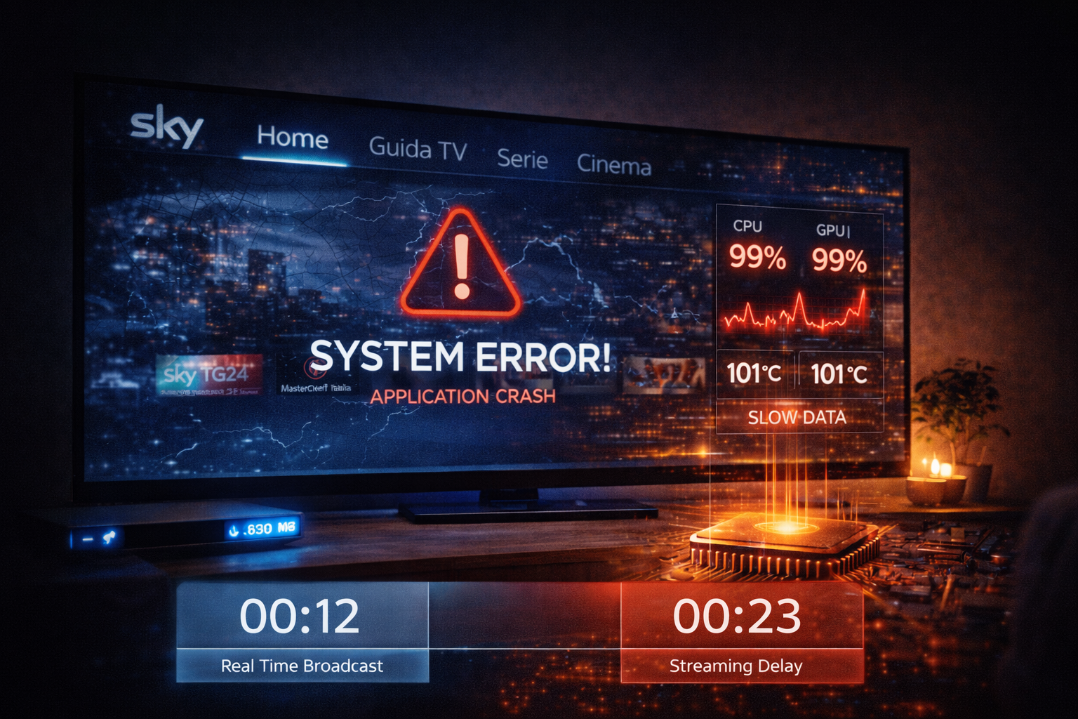 Sky Italia app crashing on smart TV due to system limitations