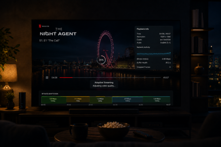 Netflix adaptive streaming system lowering video quality during unstable conditions