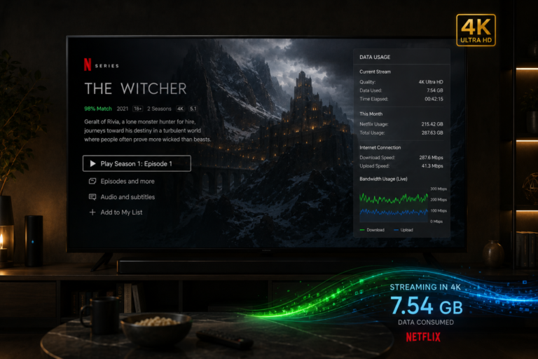 Netflix streaming using large amounts of internet bandwidth during playback