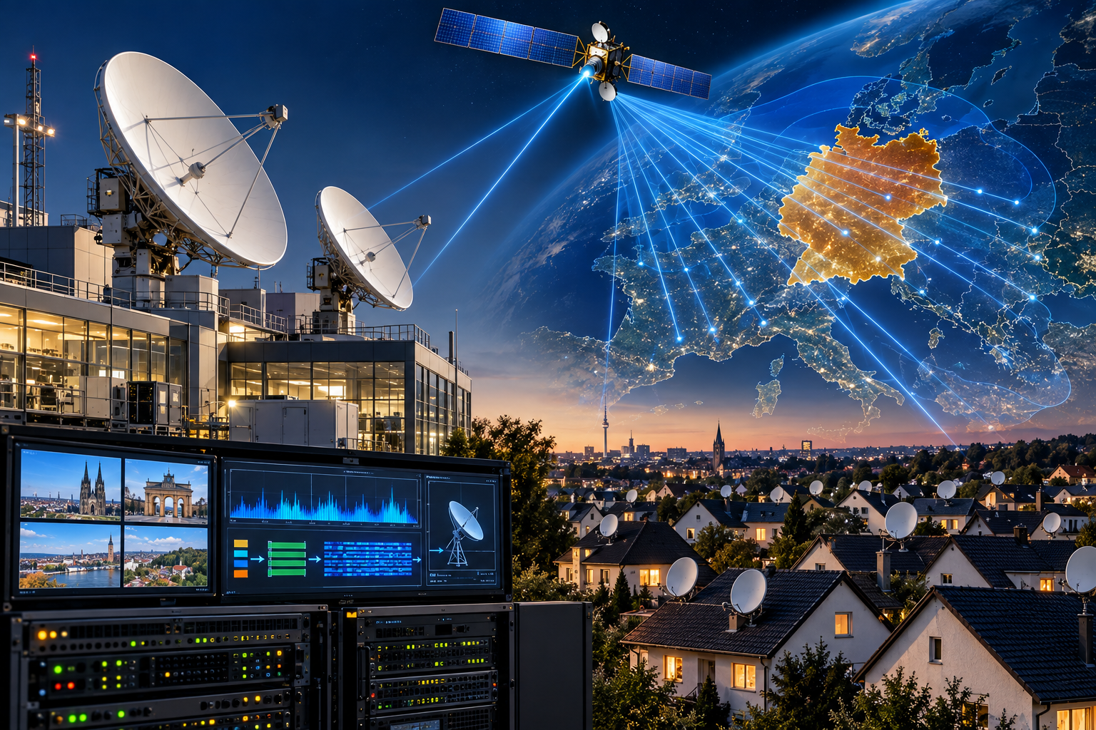 Free-to-air German public television signals distributed by satellite across Germany.